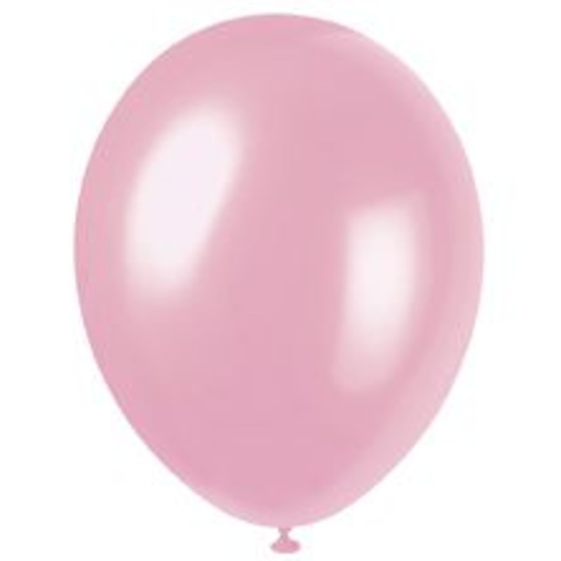 Pale Pink Pearlised Latex Balloons - 12'' - Pack of 8
