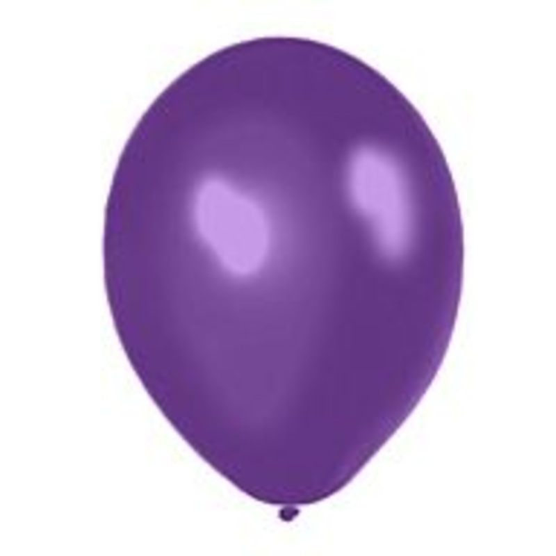 Purple Metallic Latex Balloons - 12" - Pack of 50