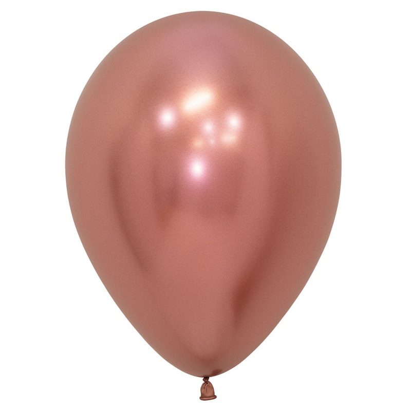 Rose Gold Chrome Metallic Latex Balloons - 11" - Pack of 10