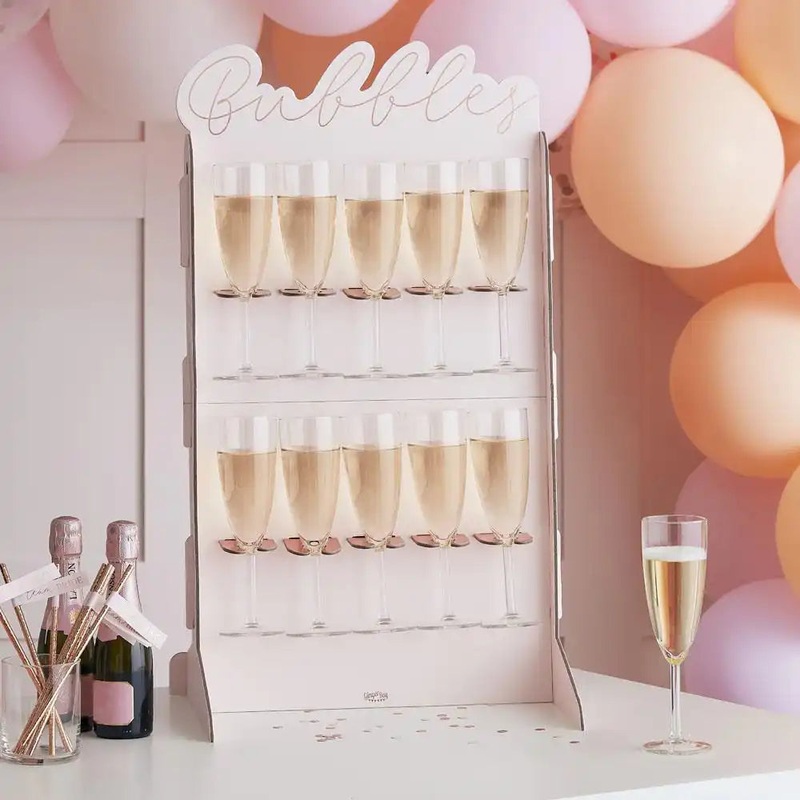 Rose Gold Foiled Prosecco Wall