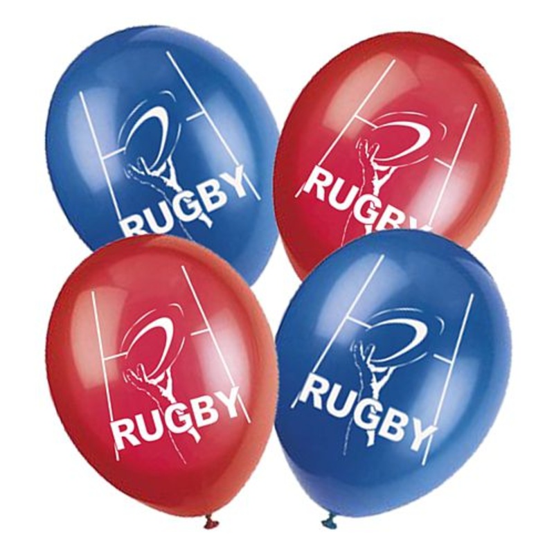 Rugby Themed Latex Balloons - Pack of 10