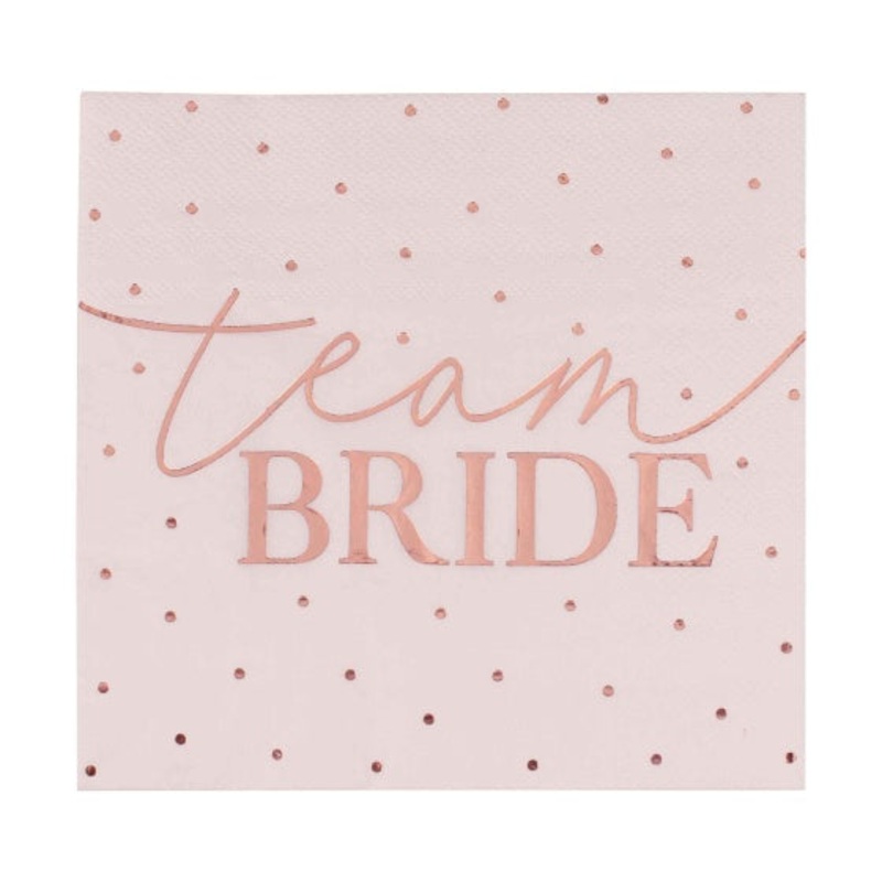 Team Bride Rose Gold Foiled Napkins