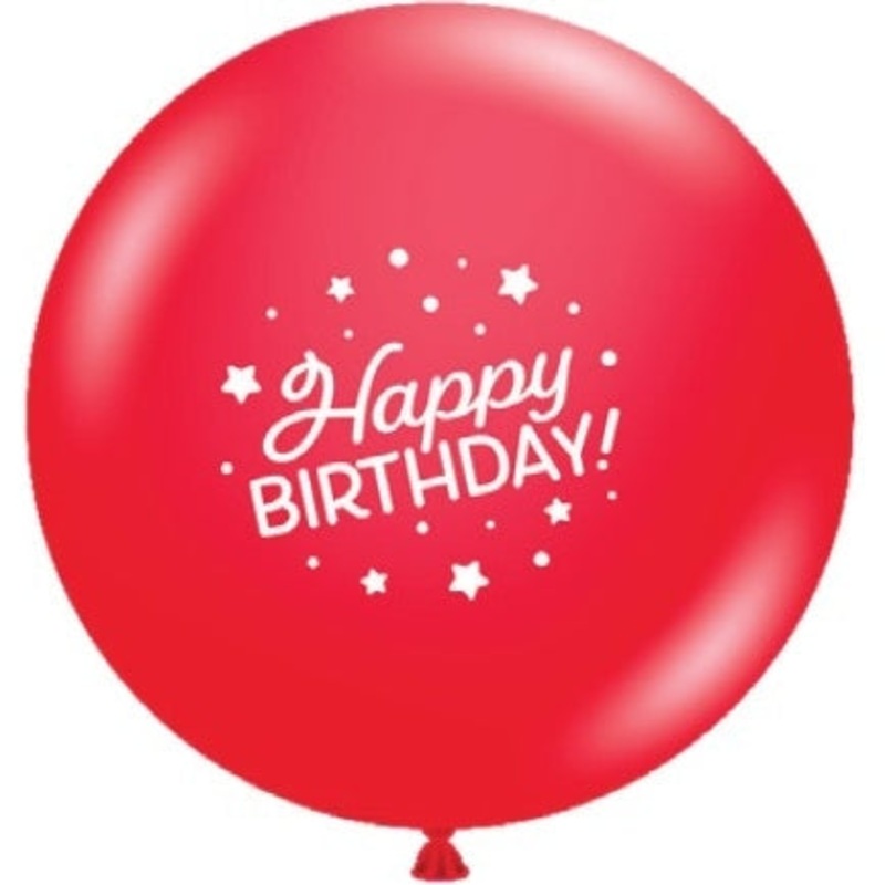 Tuftex 17" Happy Birthday Print Balloons - 50 Per Package