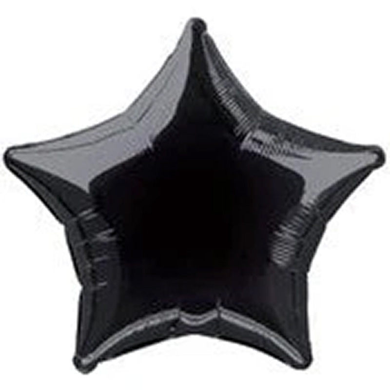 Black Star 50cm (20") Foil Balloons Packaged