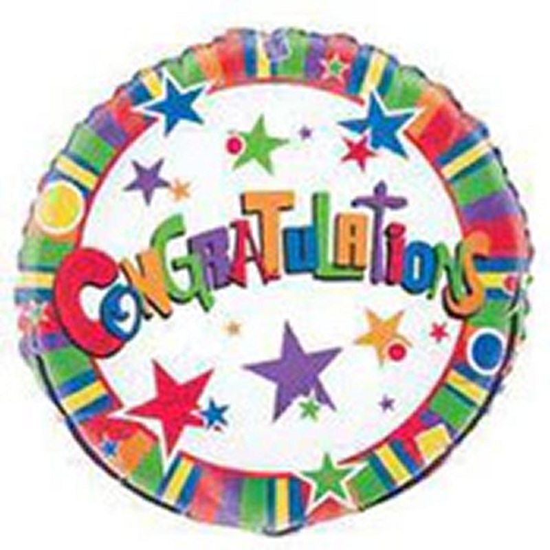 Congratulations 45cm (18") Foil Balloons Packaged