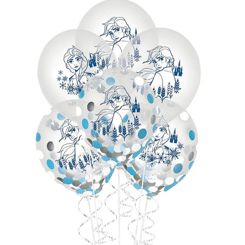 Frozen 2 Confetti Round Latex Balloon - 12in / 30cm - Pack of 6
