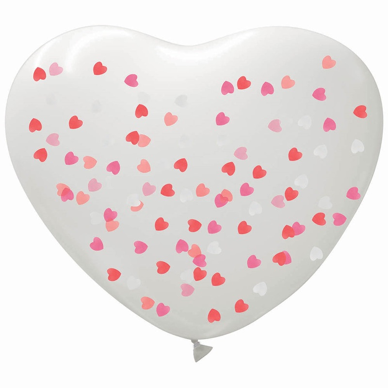 Giant Heart Confetti Filled Balloon - 29"