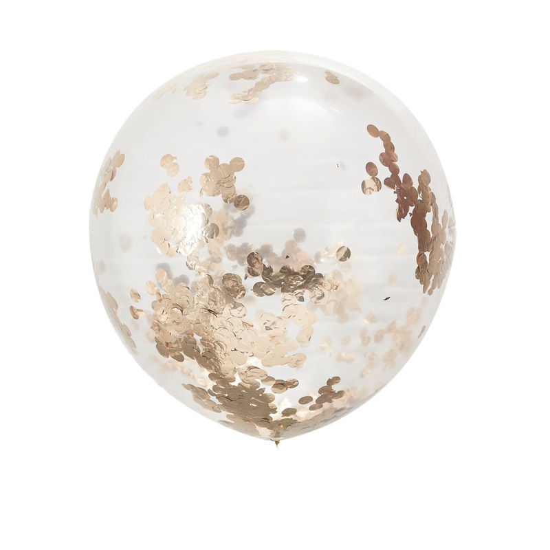 Ginger Ray Rose Gold Confetti Giant Latex Balloon 36in - Pack of 3