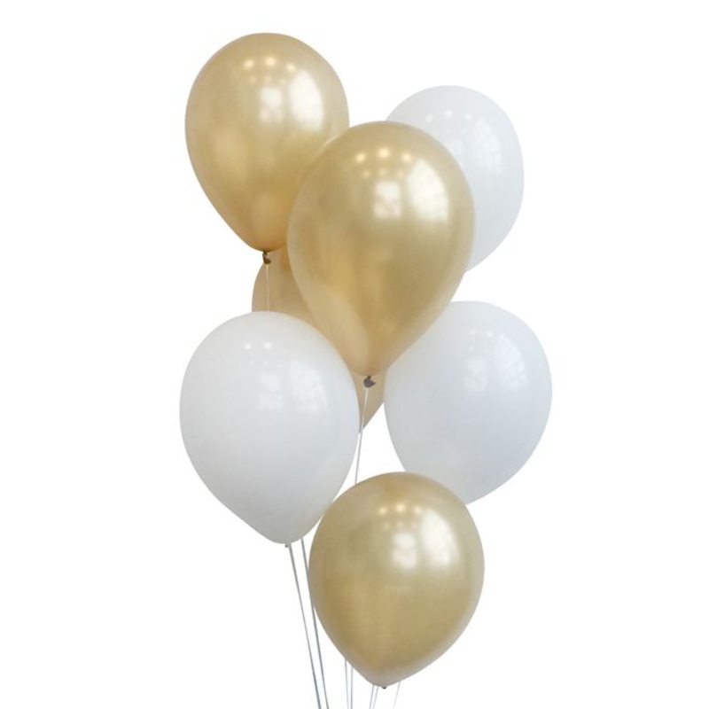 Gold And White Balloon Mix - Pack of 26