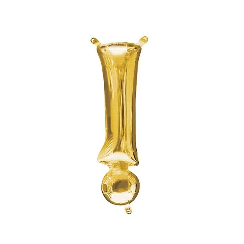 Gold Foil Exclamation Mark '!' Air Filled Balloon - No Helium Required! - 16"