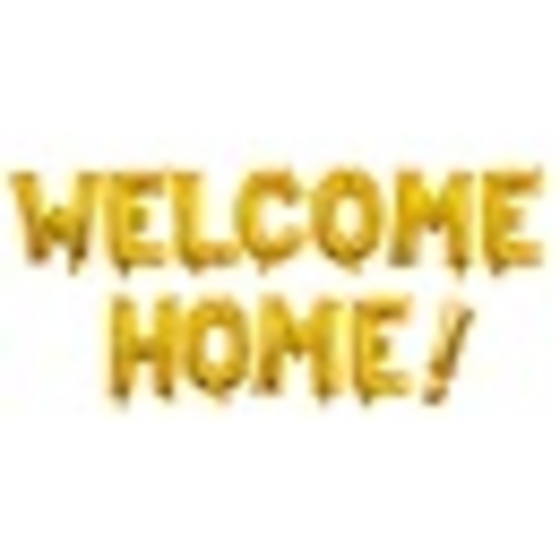 Gold "Welcome Home!" Air-Filled Foil Balloon 13in