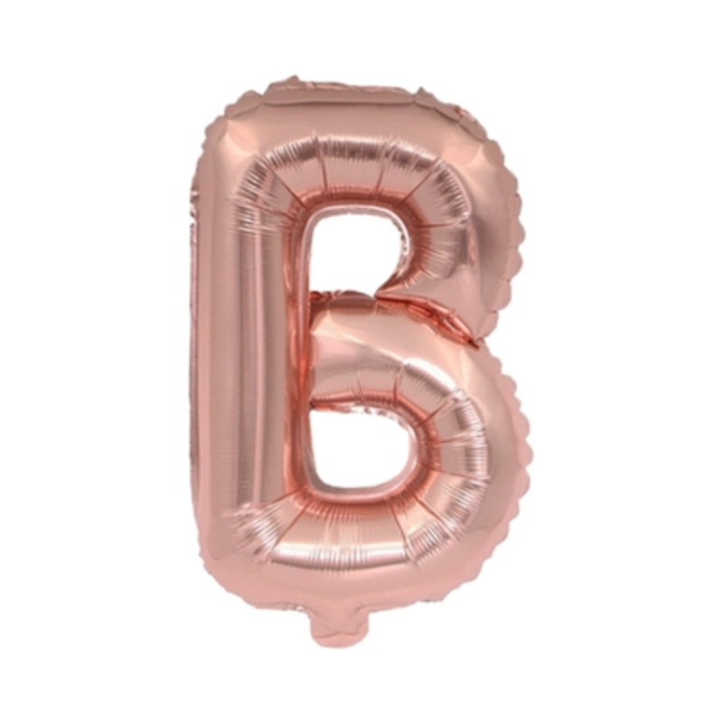 Letter "B" Rose Gold Air-Filled Foil Balloon 13.5in
