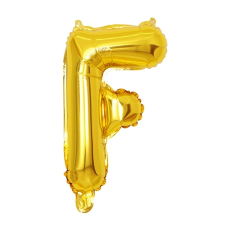 Letter "F" Gold Air-Filled Foil Balloon 13.5in