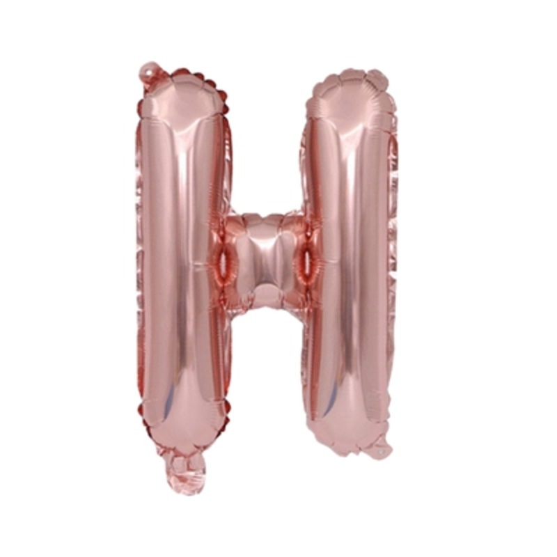 Letter "H" Rose Gold Air-Filled Foil Balloon 13.5in