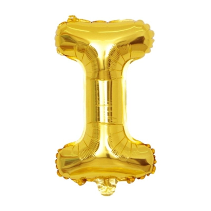 Letter "I" Gold Air-Filled Foil Balloon 13.5in