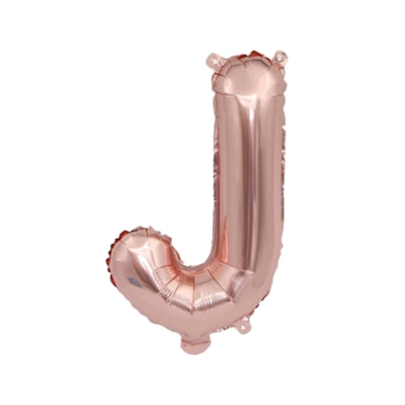 Letter "J" Rose Gold Air-Filled Foil Balloon 13.5in