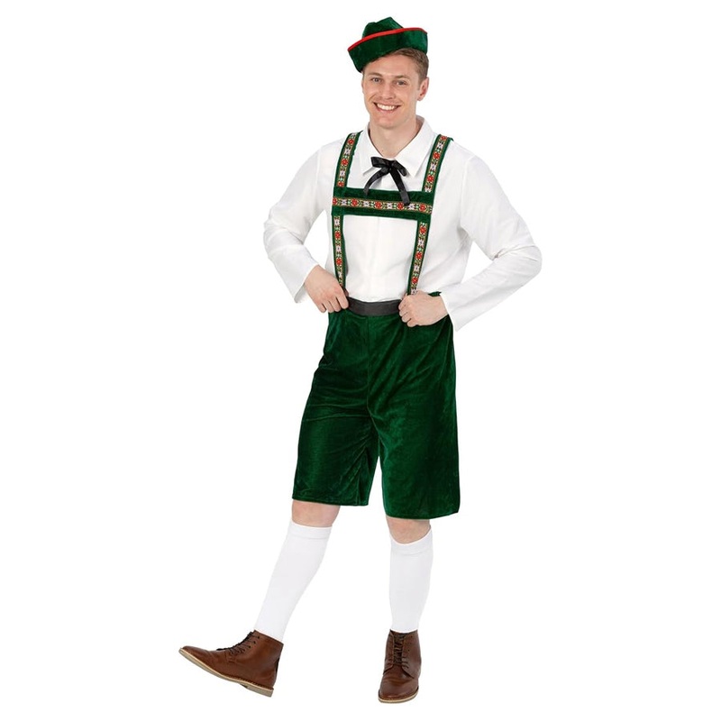 MENS OKTOBERFEST LEDERHOSEN ON COLOUR CARD