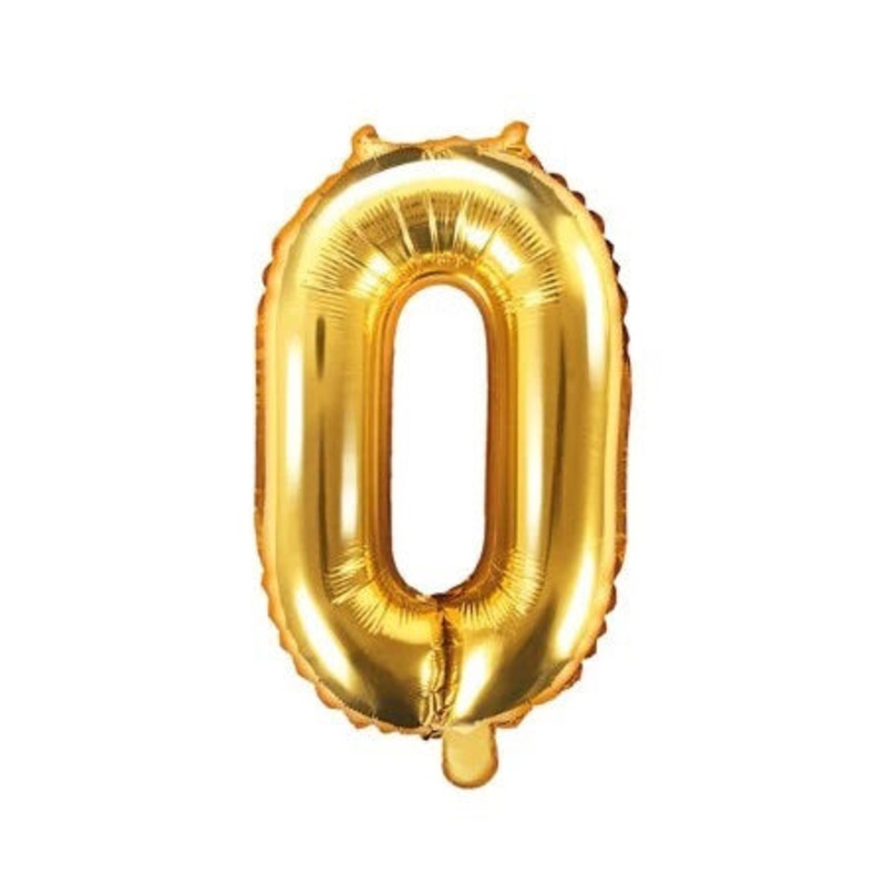 Number "0" Gold Air-Filled Foil Balloon 13.5in