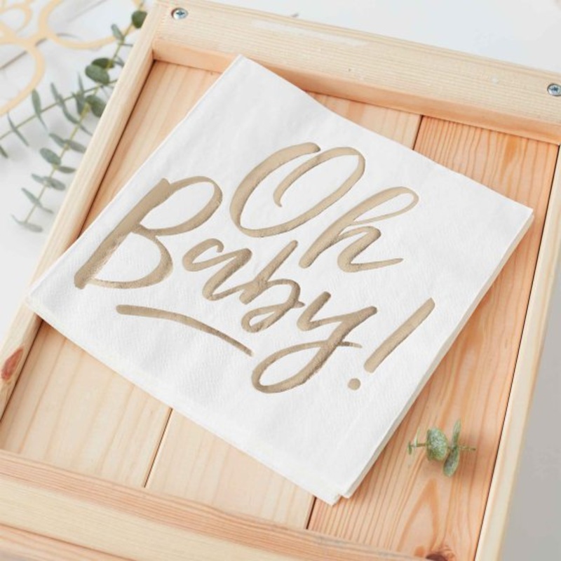 Oh Baby! Napkins Gold Foiled