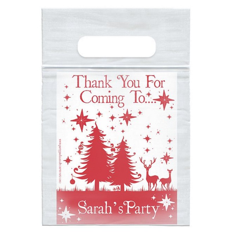 Personalised Wonderful Christmas Card Insert With Sealed Party Bag - Pack of 8