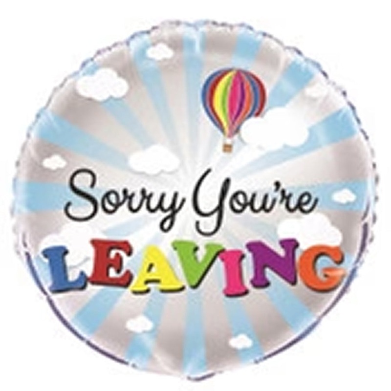 Sorry You're Leaving 45cm (18") Foil Balloons Packaged