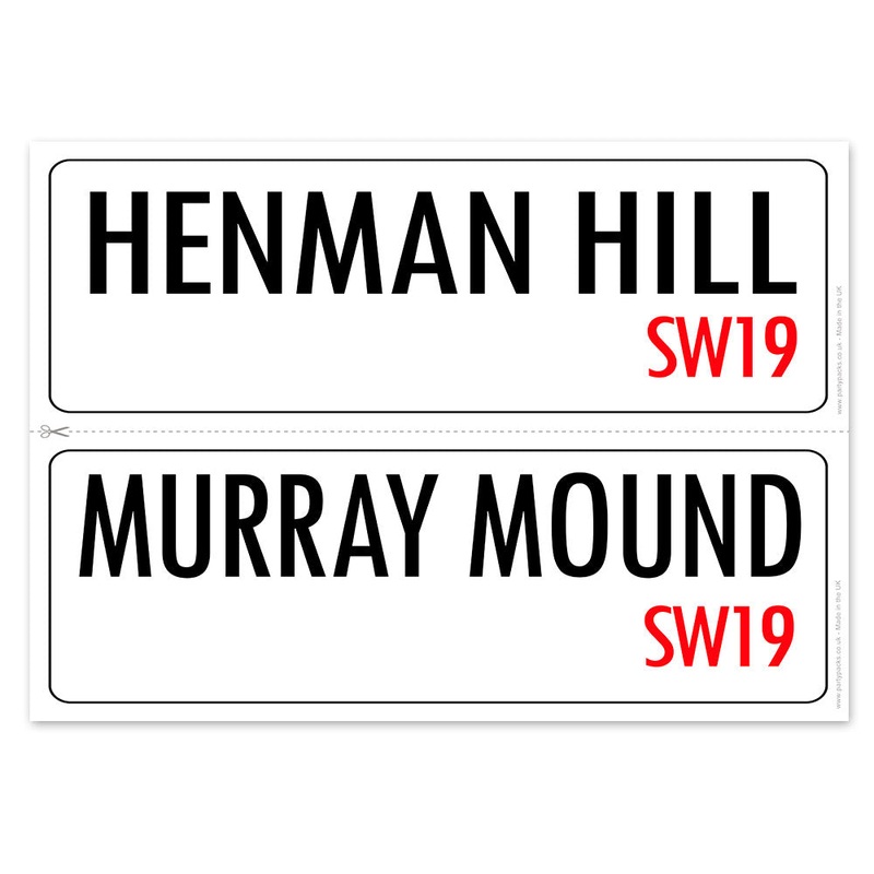 Wimbledon Henman Hill and Murray Mile Signs Poster - A3