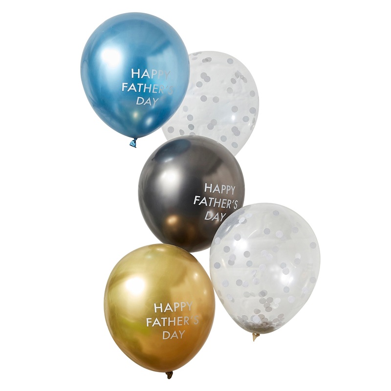 Ginger Ray Happy Father's Day Latex Balloon 12in - Pack of 5