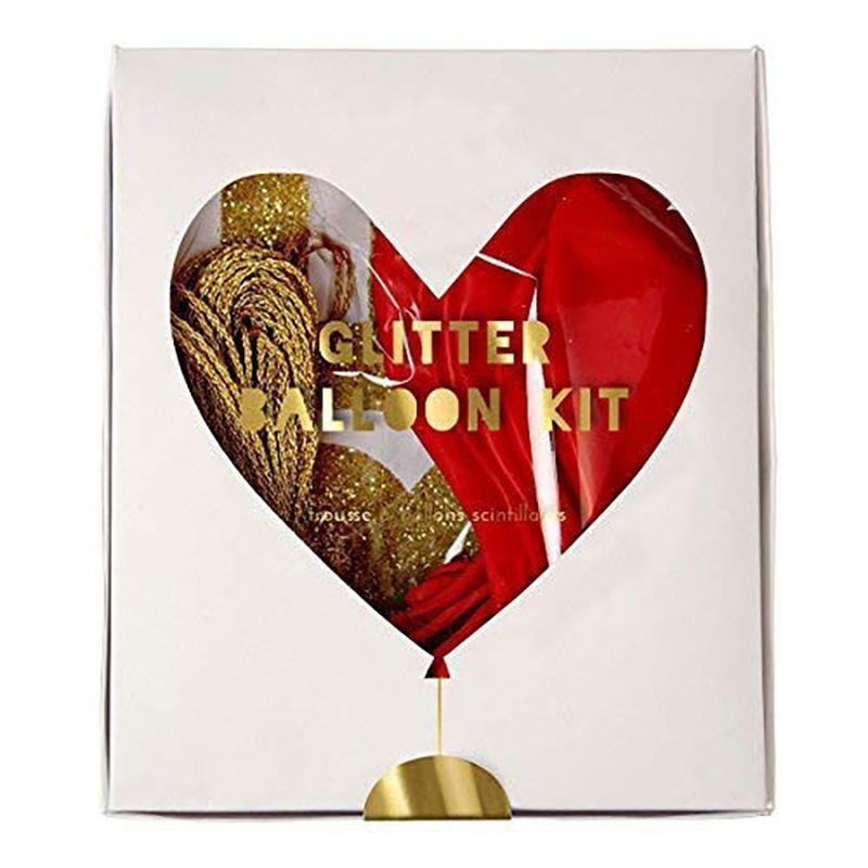 Heart Glitter Latex Balloon Kit 18in / 45cm - Pack of 8