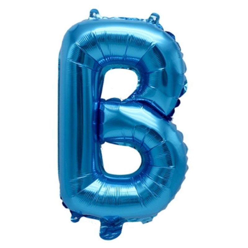 Letter "B" Blue Air-Filled Foil Balloon 13.5in