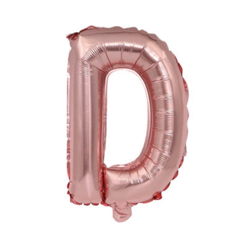 Letter "D" Rose Gold Air-Filled Foil Balloon 13.5in