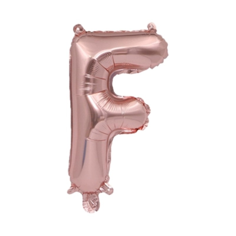 Letter "F" Rose Gold Air-Filled Foil Balloon 13.5in