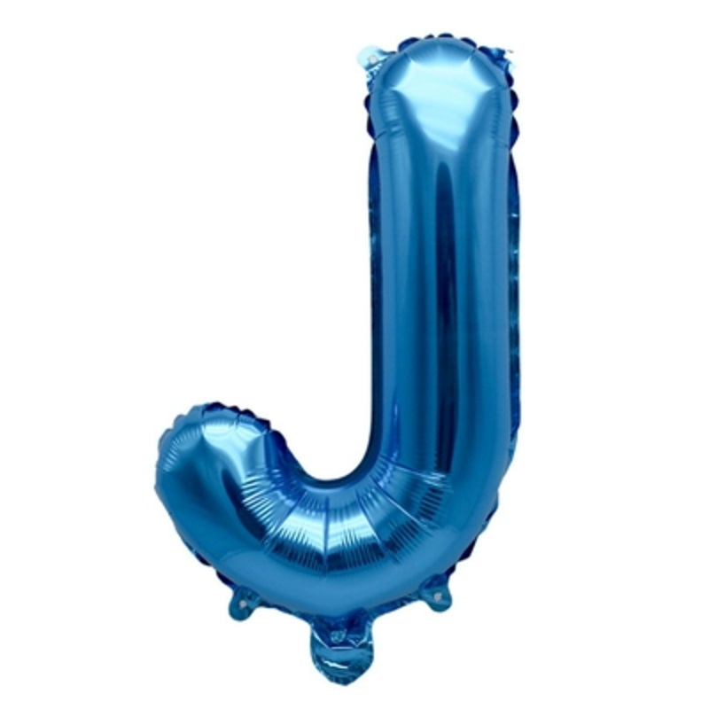 Letter "J" Blue Air-Filled Foil Balloon 13.5in