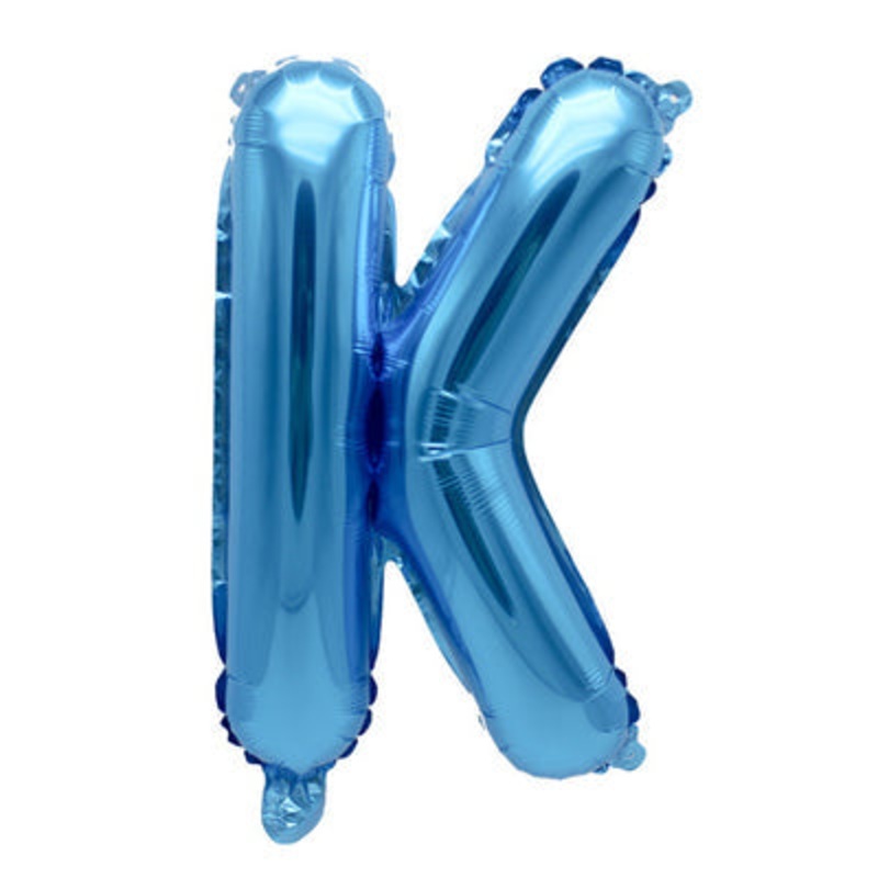 Letter "K" Blue Air-Filled Foil Balloon 13.5in