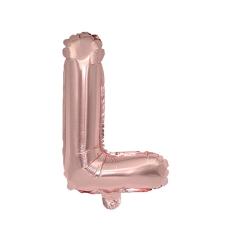 Letter "L" Rose Gold Air-Filled Foil Balloon 13.5in