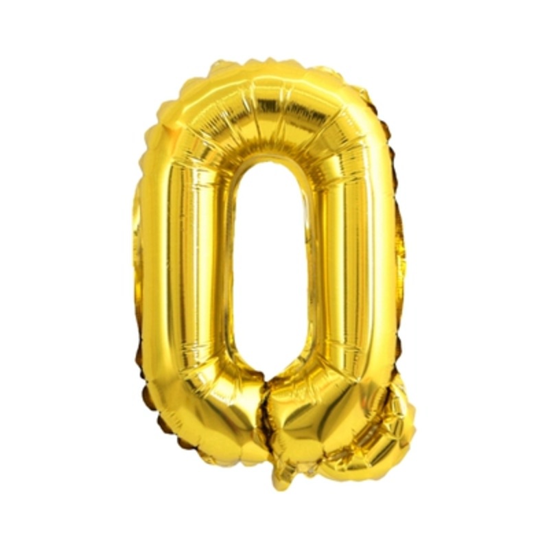 Letter "Q" Gold Air-Filled Foil Balloon 13.5in