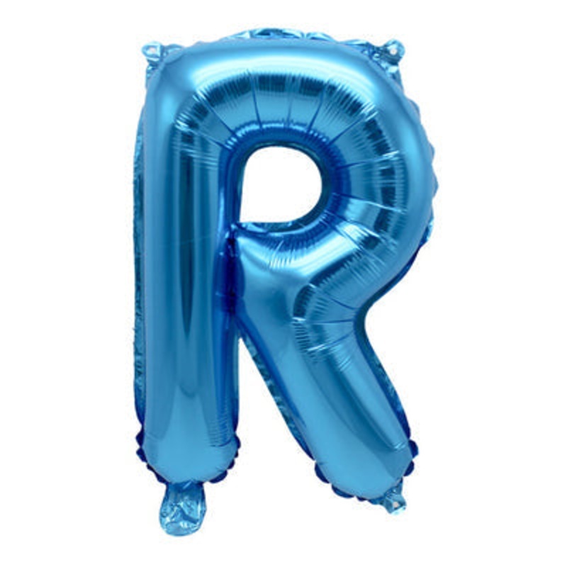 Letter "R" Blue Air-Filled Foil Balloon 13.5in