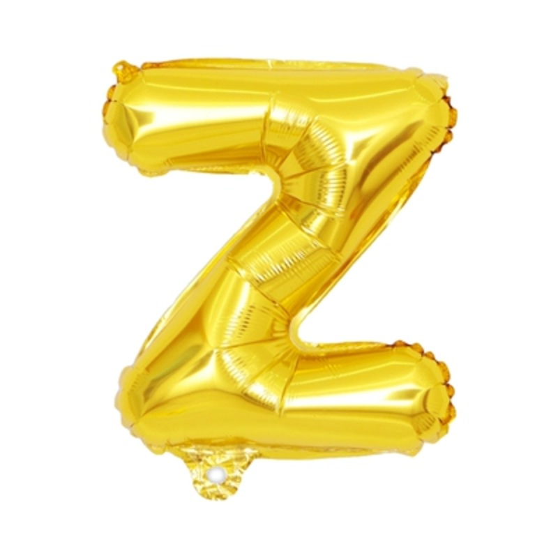 Letter "Z" Gold Air-Filled Foil Balloon 13.5in