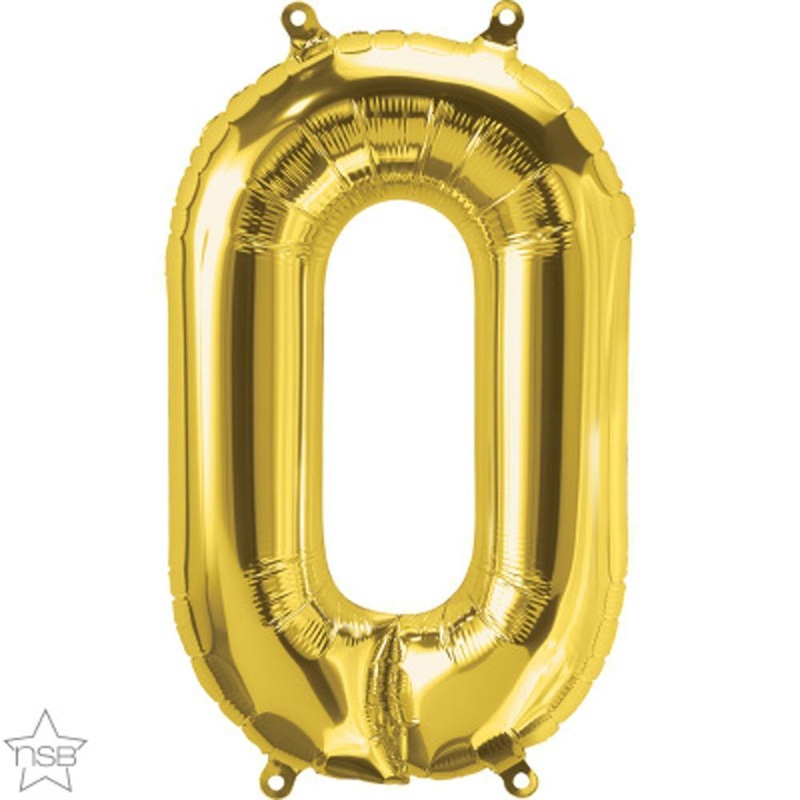 Number "0" Gold Die Cut Air-Filled Foil Balloon 13.5in / 34cm