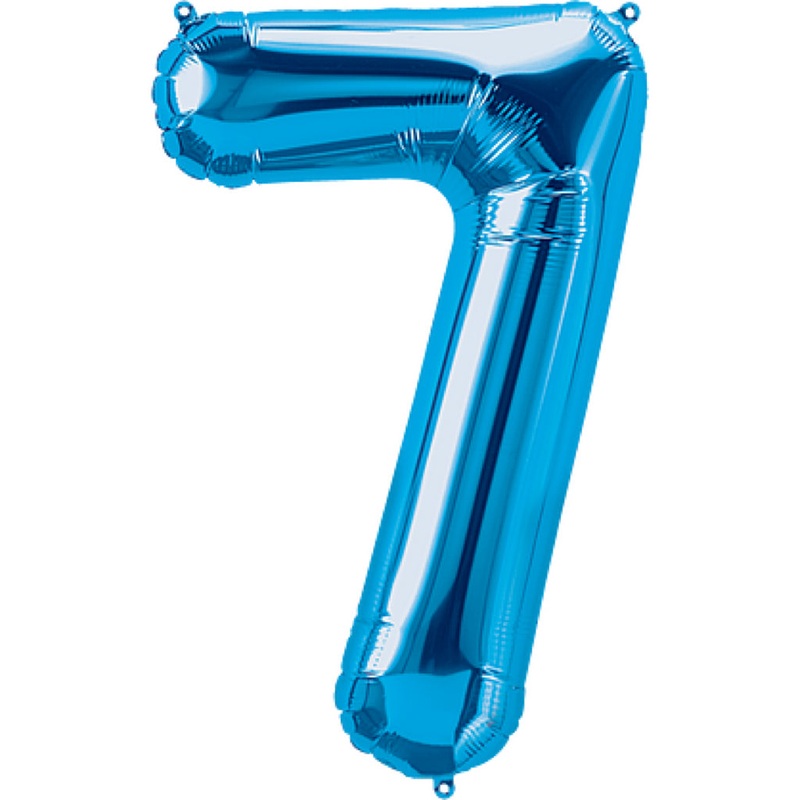 Number "7" Blue Air-Filled Foil Balloon 13.5in