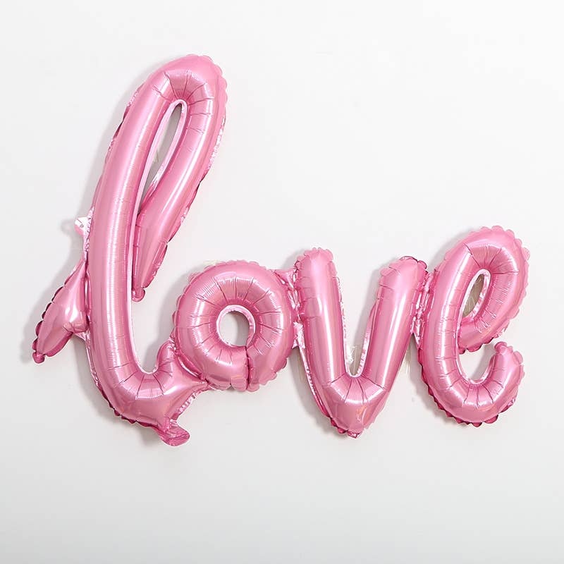 Pink "Love" Script Air-filled Large Foil Balloon 42in