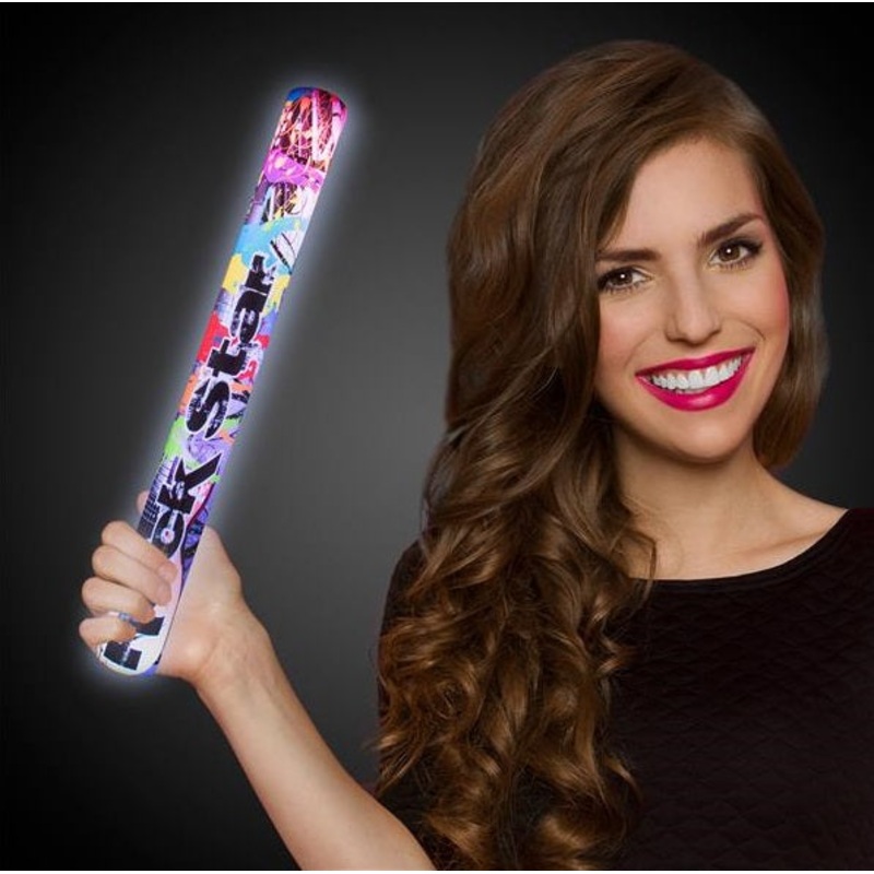 LED Light Up Flashing 16 Inch Rock Star Theme Foam Stick