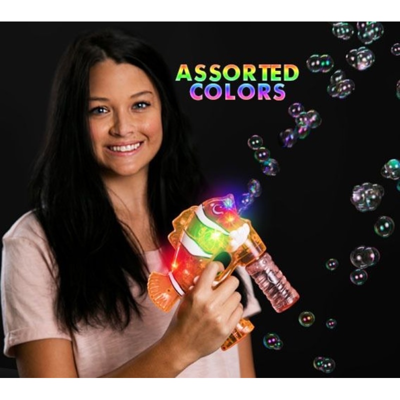 Led Light Up Nemo Flashing Bubble Gun