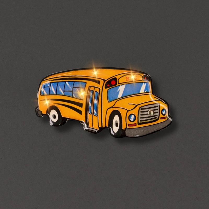 LED School Bus Flashing Body Light Lapel Pins