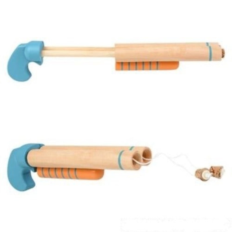 8" Wooden Double Barreled Pop Gun