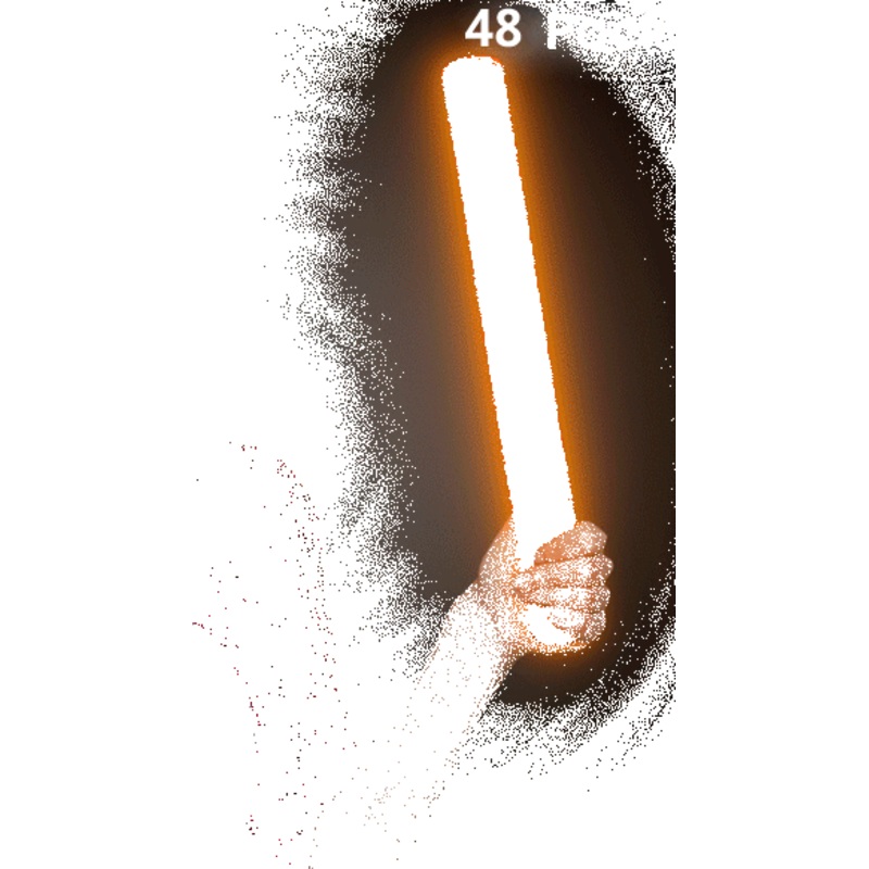 LED Light Up 18 Inch Orange Foam Stick Batons - Pack of 48 Sticks