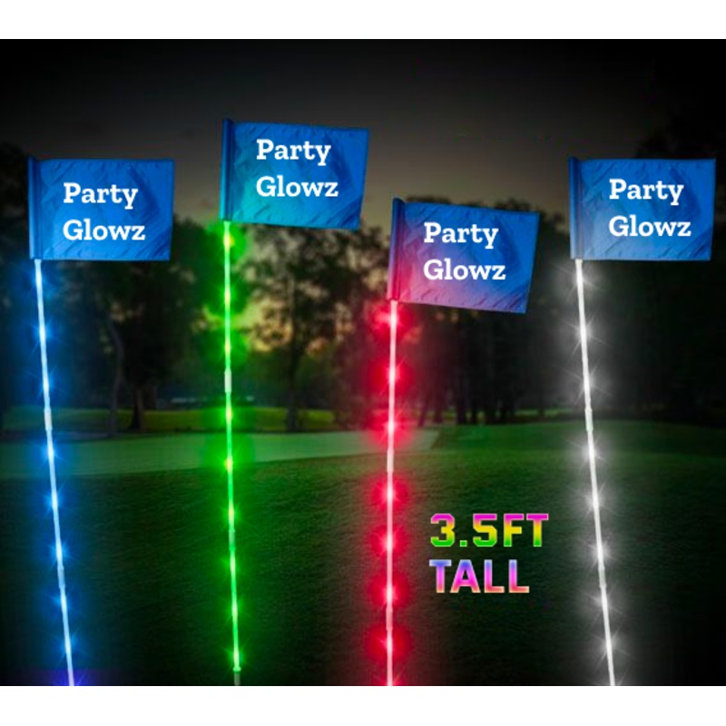 LED Light Up 3 ft Mini Multi-Color Golf Putting Flag Stick