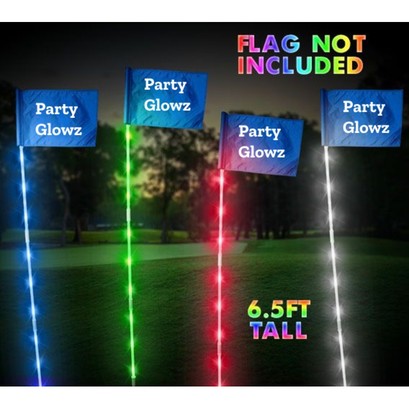 LED Light Up 6.5 ft Night Golf Putting Flag Sticks