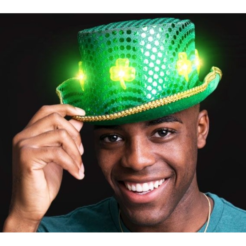LED light up Clover Top Hat