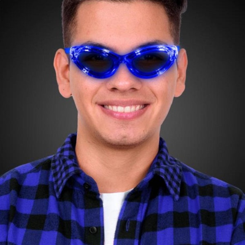 LED Light Up Blue Sunglasses
