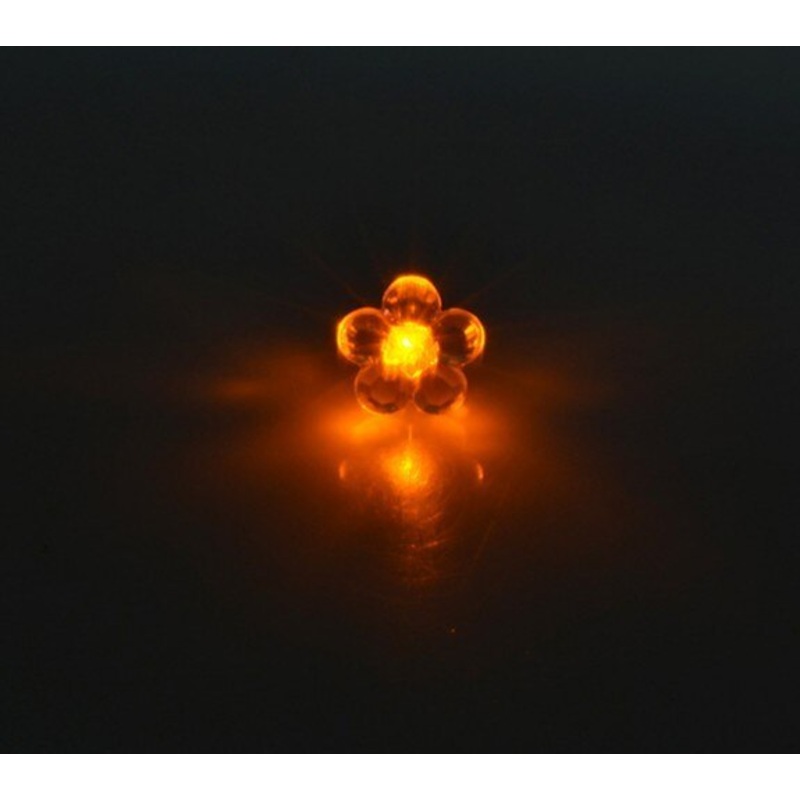 LED Light Up Orange Flower Stud Earrings